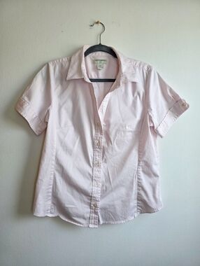 Vtg Banana Republic Light Pink Button-Up Top